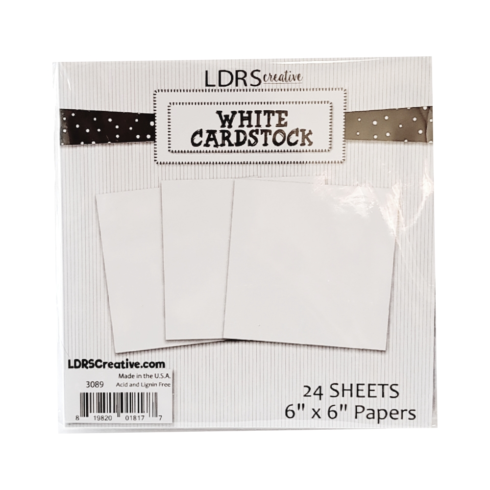 LDRS Creative White Cardstock 6" x 6" Papers